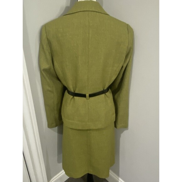 BLACKER Green 2-Piece Business/Career Jacket and Pleated Skirt Suit Size 10 - Picture 2 of 16